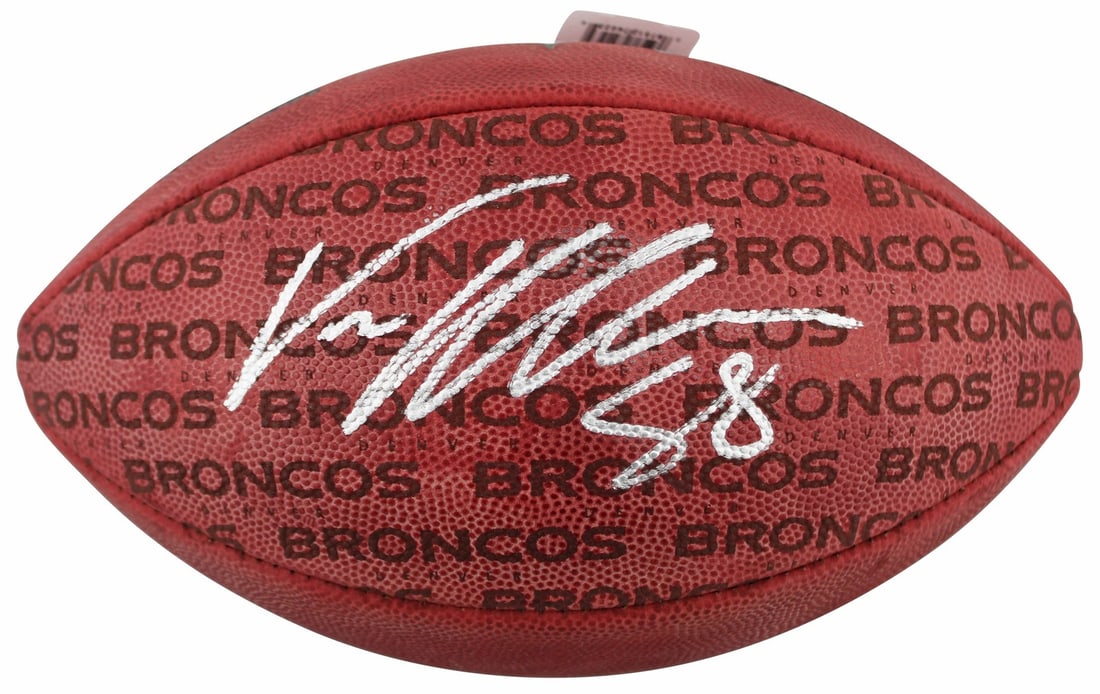 Von Miller Signed Wilson NFL Football BAS Witnessed Denver Broncos: Von Miller Signed Wilson NFL Football BAS Witnessed Denver Broncos This officially licensed Wilson "The Duke" NFL football has been personally signed by Von Miller, linebacker for the Denver Broncos. 