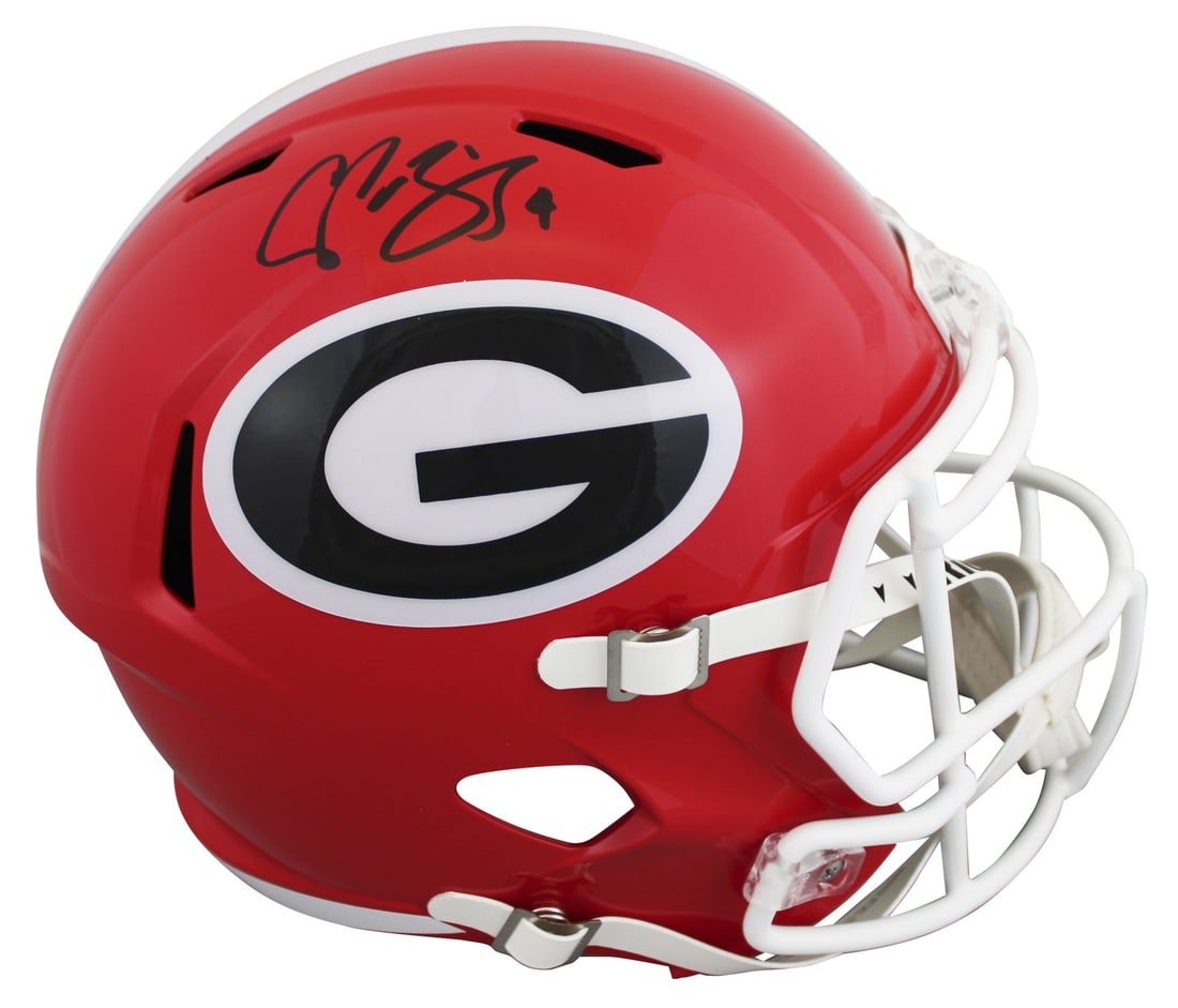 Champ Bailey Signed Georgia Bulldogs Riddell Speed Replica Helmet BAS Witness Certified (1 of 3)