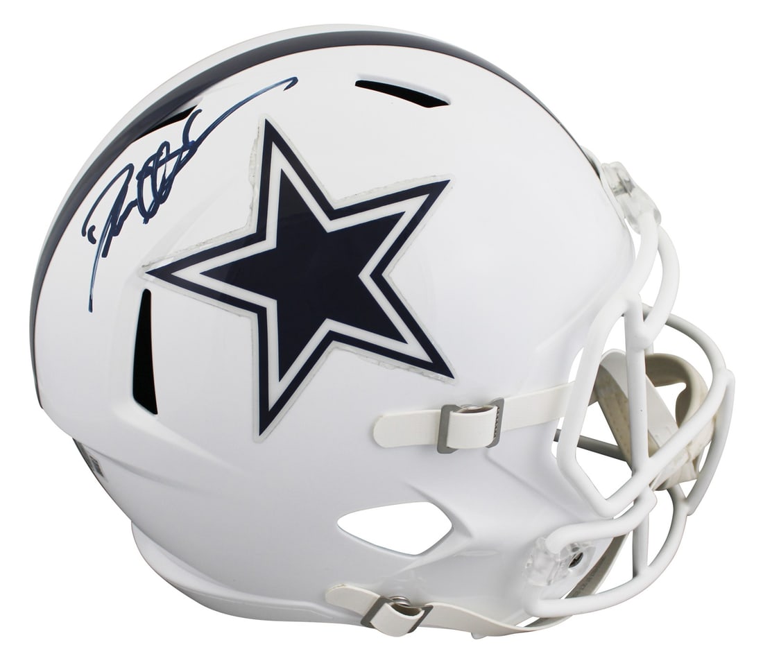 Deion Sanders Autographed Dallas Cowboys Full Size Alternate Speed Helmet BAS Witnessed: Deion Sanders Autographed Dallas Cowboys Full Size Alternate Speed Helmet BAS Witnessed This 2022 On-Field Alternate Riddell Full Size Speed Replica Helmet features an authentic hand signature from De
