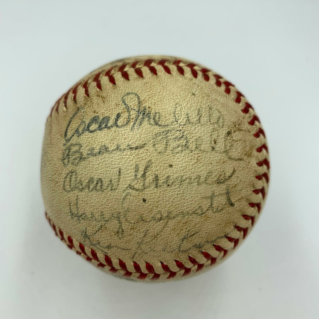 1939 Cleveland Indians Team Signed Baseball with JSA COA: 1939 Cleveland Indians Team Signed Baseball with JSA COA This is a 1939 Cleveland Indians team-signed American League baseball, featuring the signatures of notable players including Frankie Pytlak on 