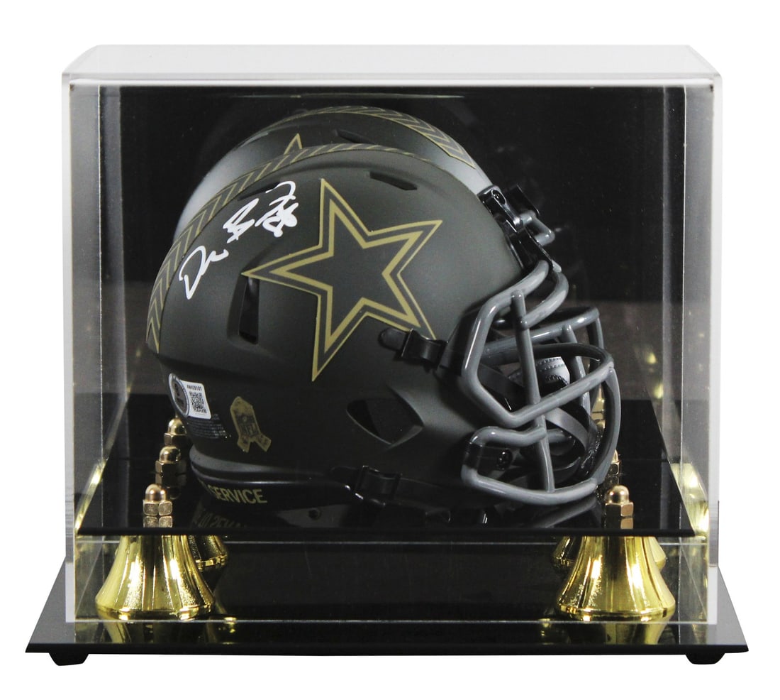 Dez Bryant Autographed Dallas Cowboys Speed Mini Helmet With BAS Witnessed Case: Dez Bryant Autographed Dallas Cowboys Speed Mini Helmet With BAS Witnessed Case This Dallas Cowboys STS IV Speed mini helmet has been personally signed by Dez Bryant. It comes with a UV mirrored back 