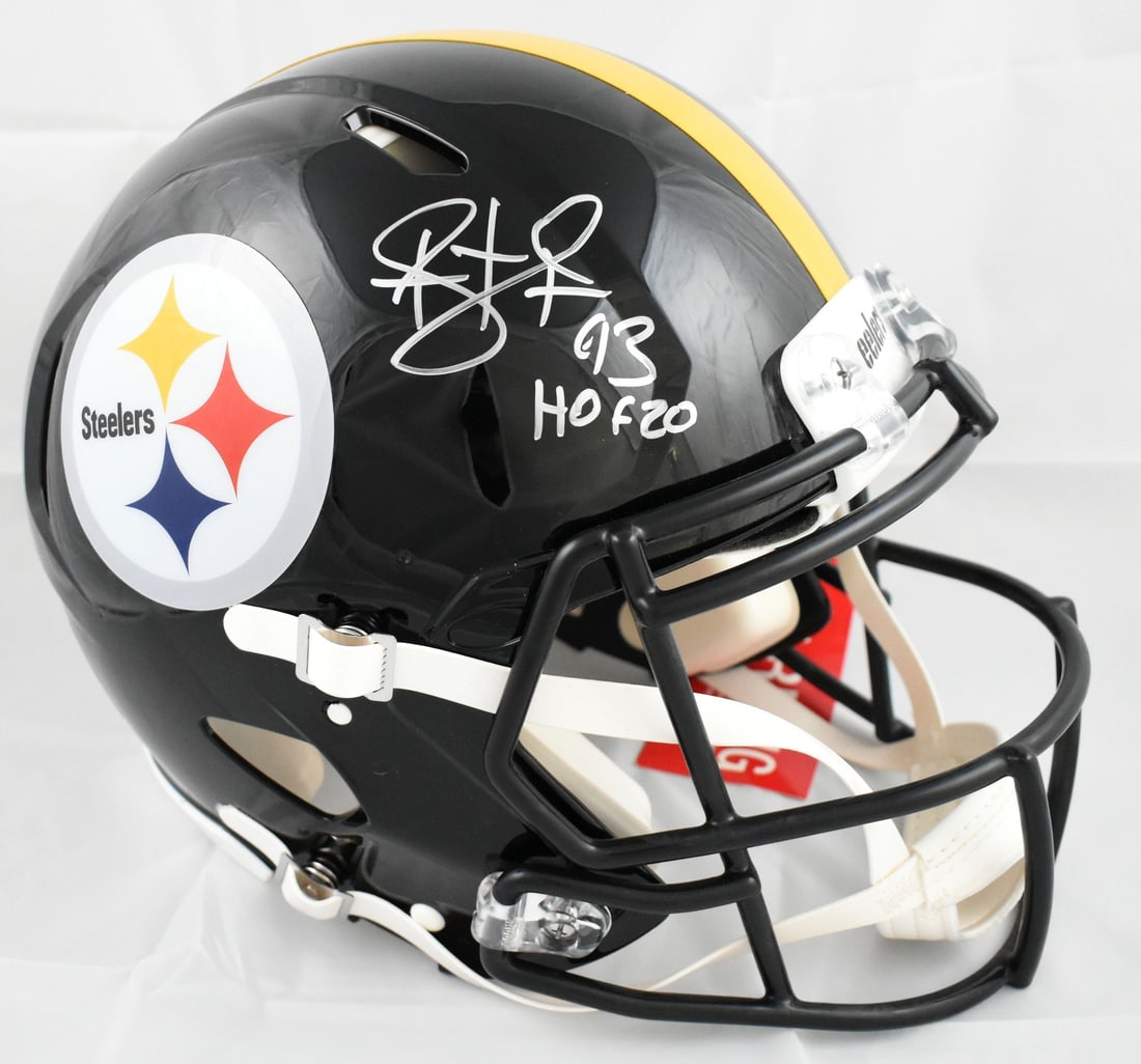 Pittsburgh Steelers full size speed helmet Troy Polamalu signed Beckett holo: Pittsburgh Steelers full size speed helmet Troy Polamalu signed Beckett holo This is an original Pittsburgh Steelers full-size Speed Authentic helmet signed by Troy Polamalu. The helmet features a Bec