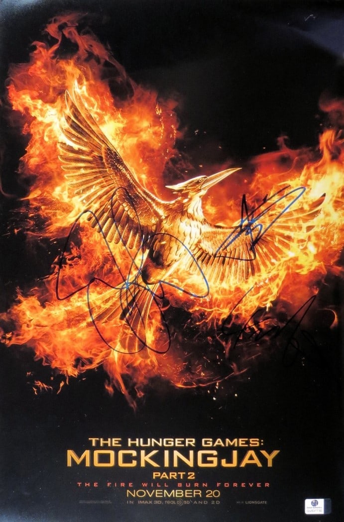Jennifer Lawrence Josh Hutcherson Signed 12x18 Hunger Games Photo GAI Authenticated (1 of 2)