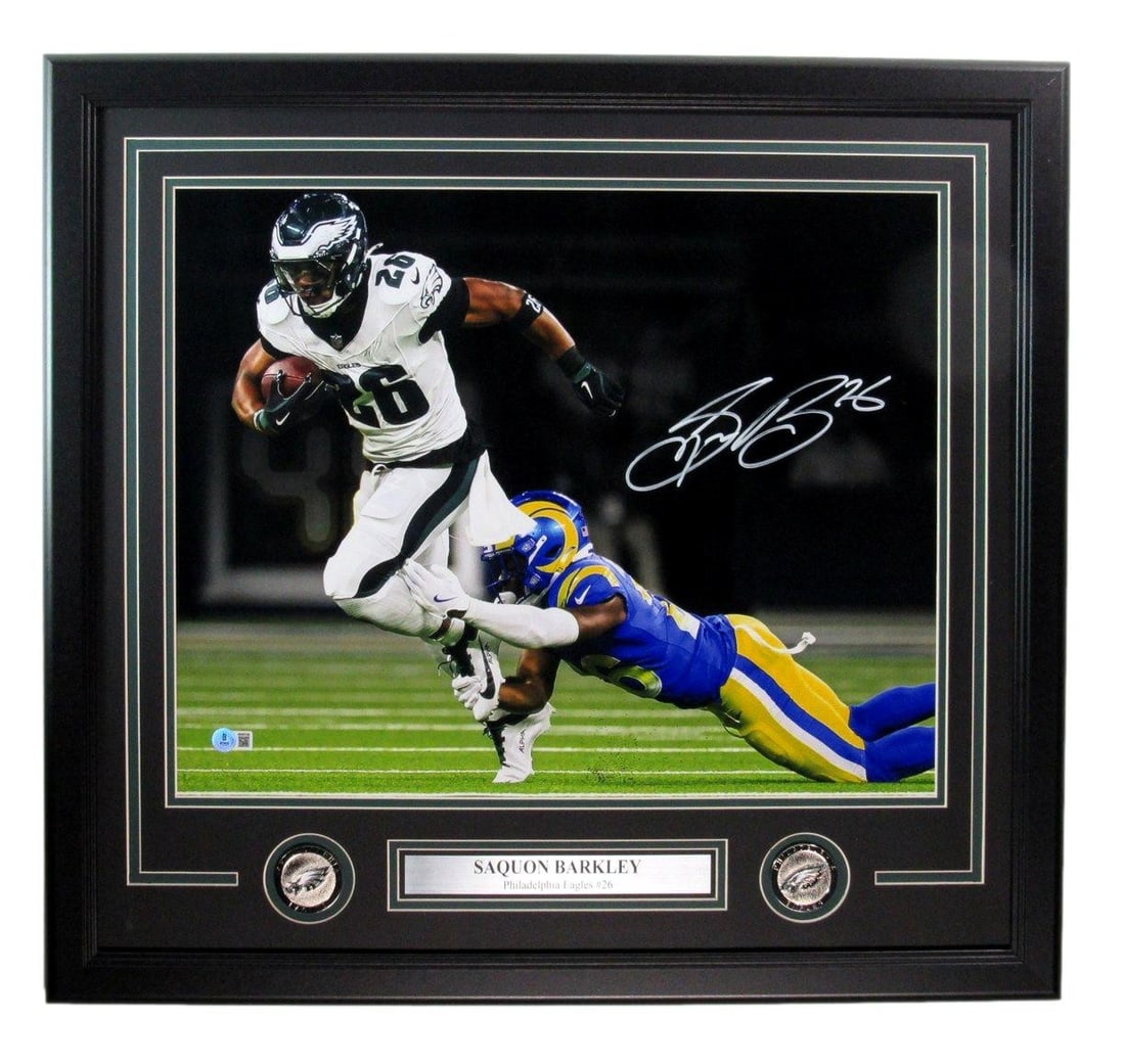 Saquon Barkley Signed 16x20 Photo Framed Eagles Beckett Authenticated (1 of 4)