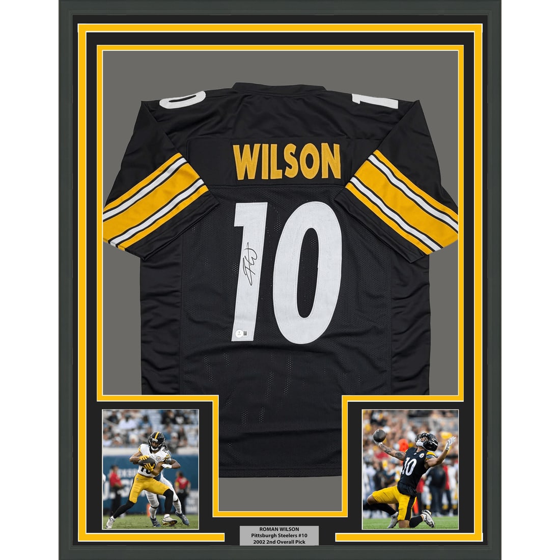 Framed Roman Wilson Signed Steelers Football Jersey BAS COA 35x39 (1 of 2)