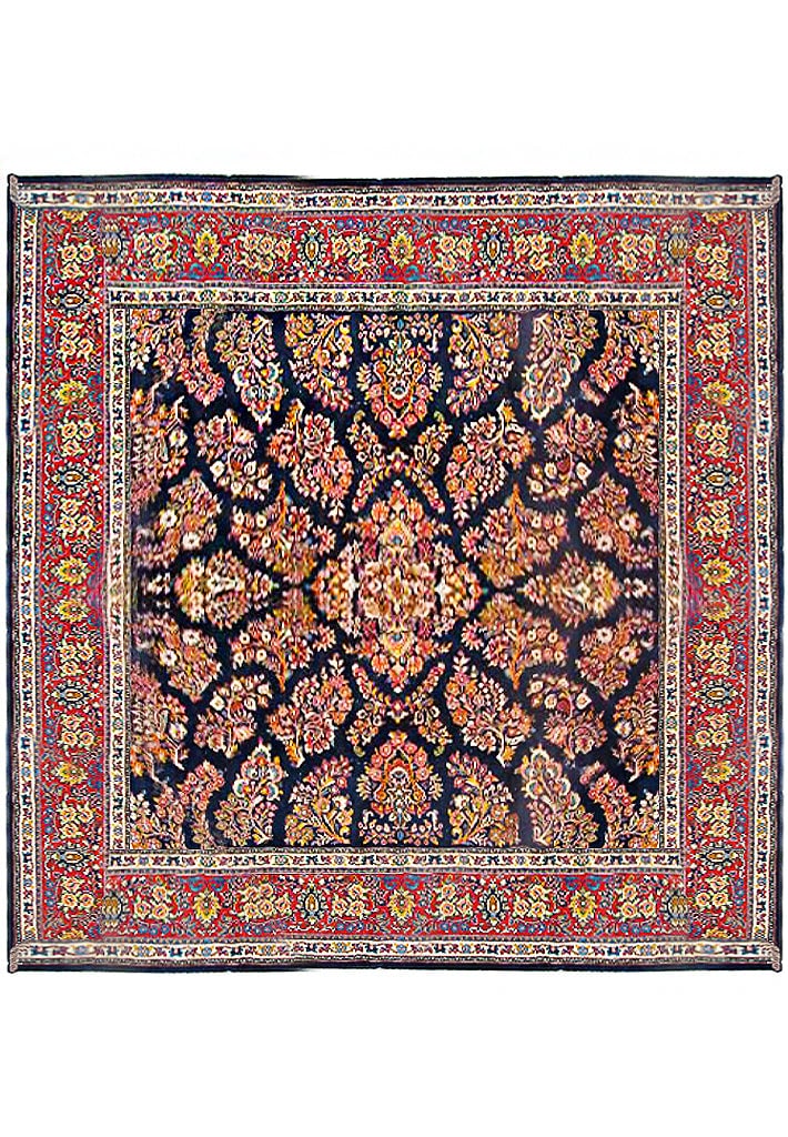 Handmade Persian Sarouk Rug 9'10 x 10'3 Multi-Color Wool (1 of 6)