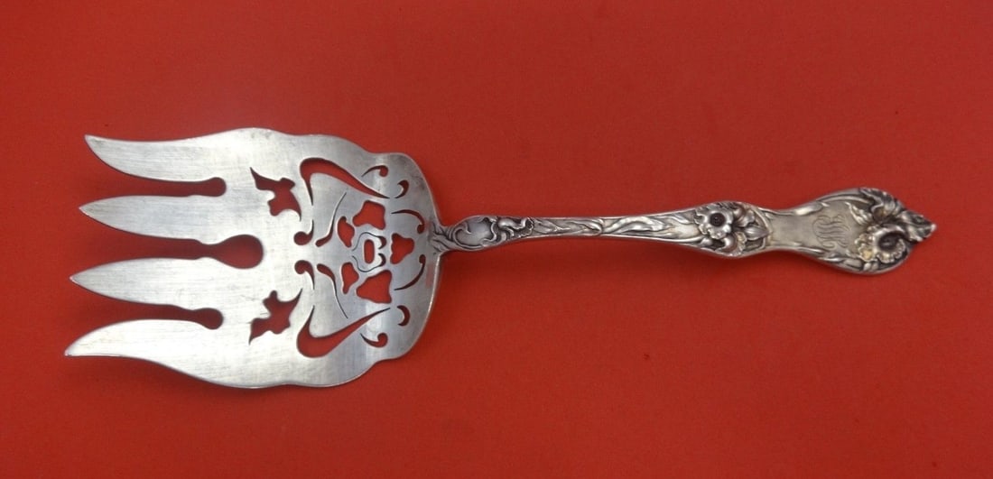 Reed and Barton Les Cinq Fleurs Sterling Silver Asparagus Fork 8 5/8" (1 of 2)