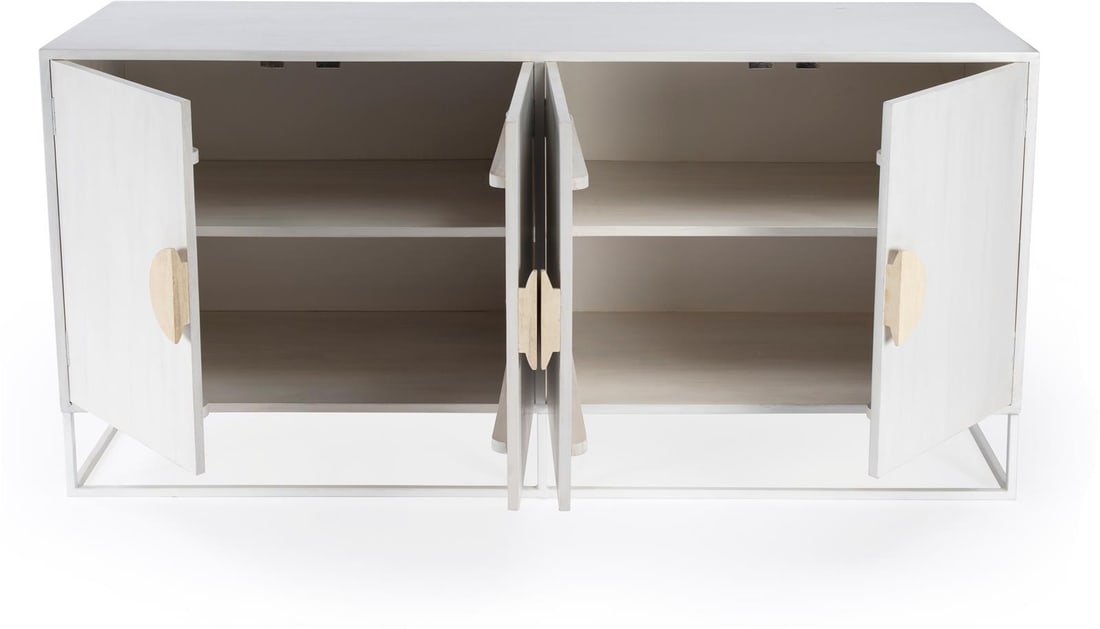Butler Transitional White Sideboard Lennasa Collection Mango Wood (1 of 9)