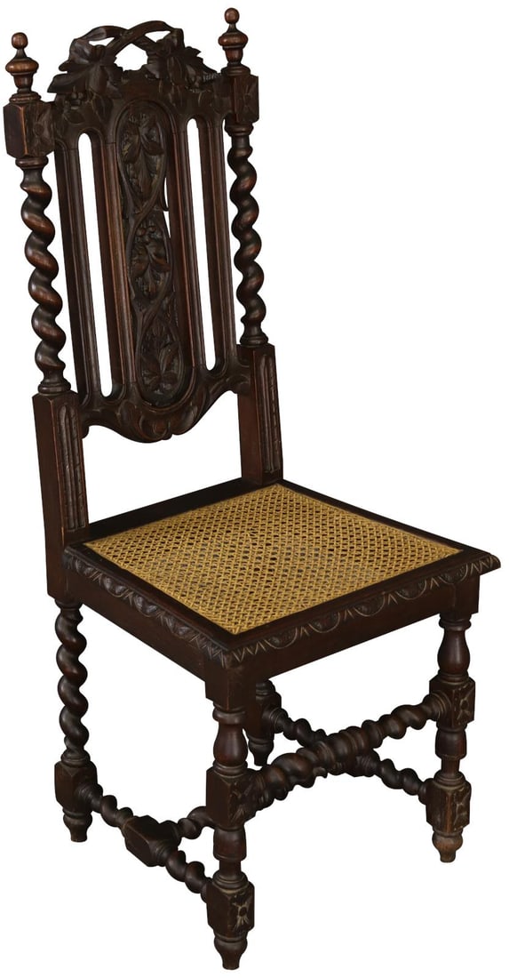 Antique French Hunting Chair Rustic Oak 1880 (1 of 7)