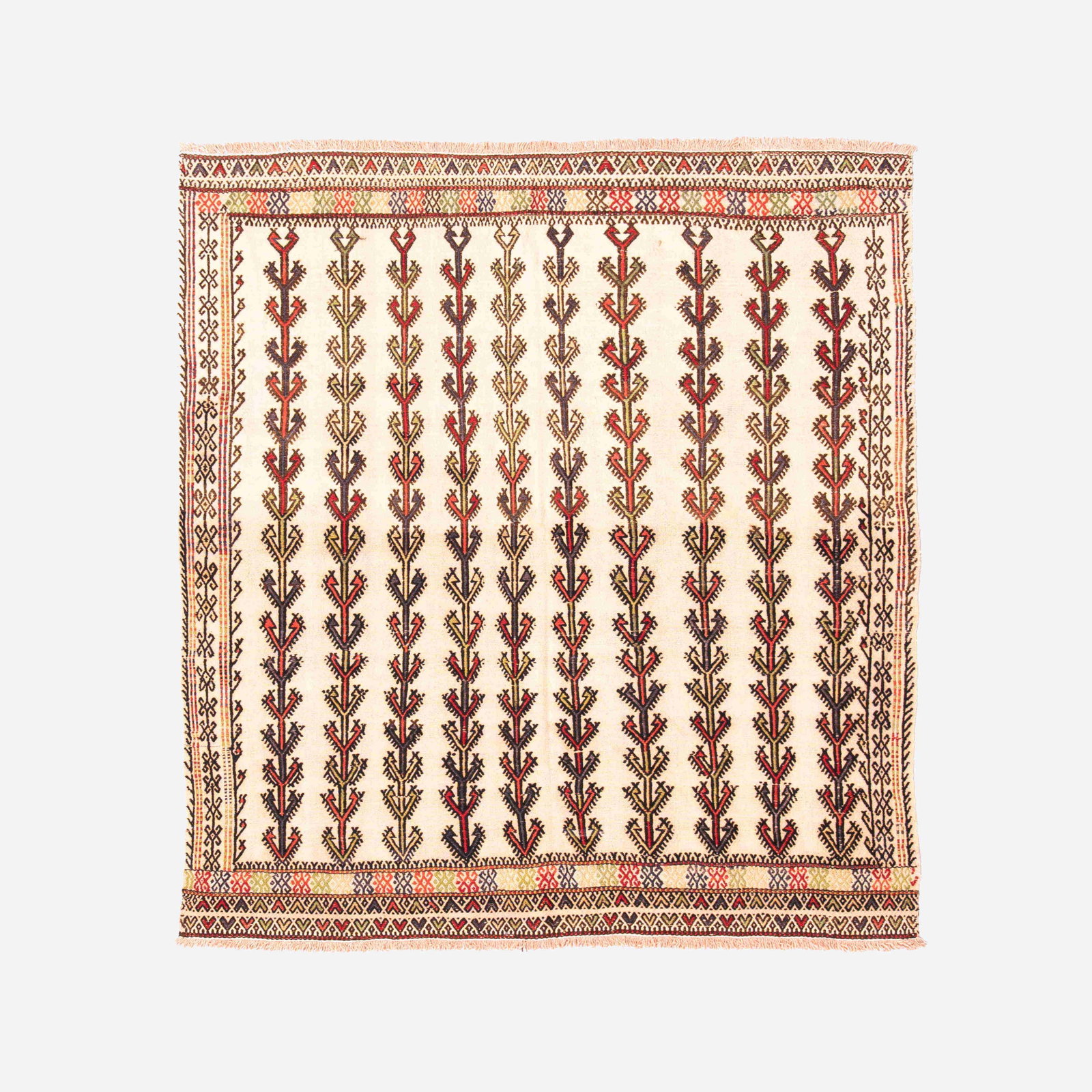 Authentic Handmade Cicim Kilim Wool on Wool 53.5 x 57.1 (1 of 8)