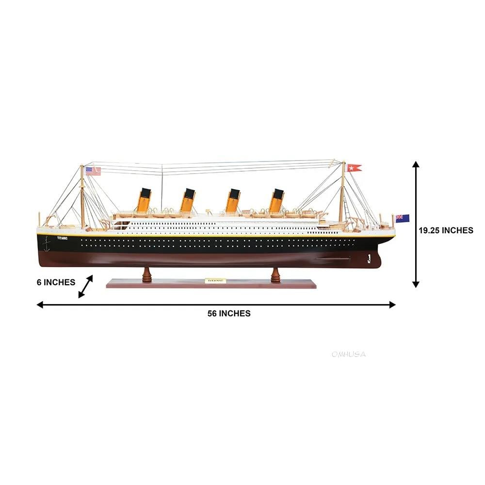 XL Titanic Ship Model Nautical Decor Painted Tacks Wood Base: XL Titanic Ship Model Nautical Decor Painted Tacks Wood Base This exquisite XL Titanic model is a must-have for collectors and maritime enthusiasts. Crafted with attention to detail, it features a pai