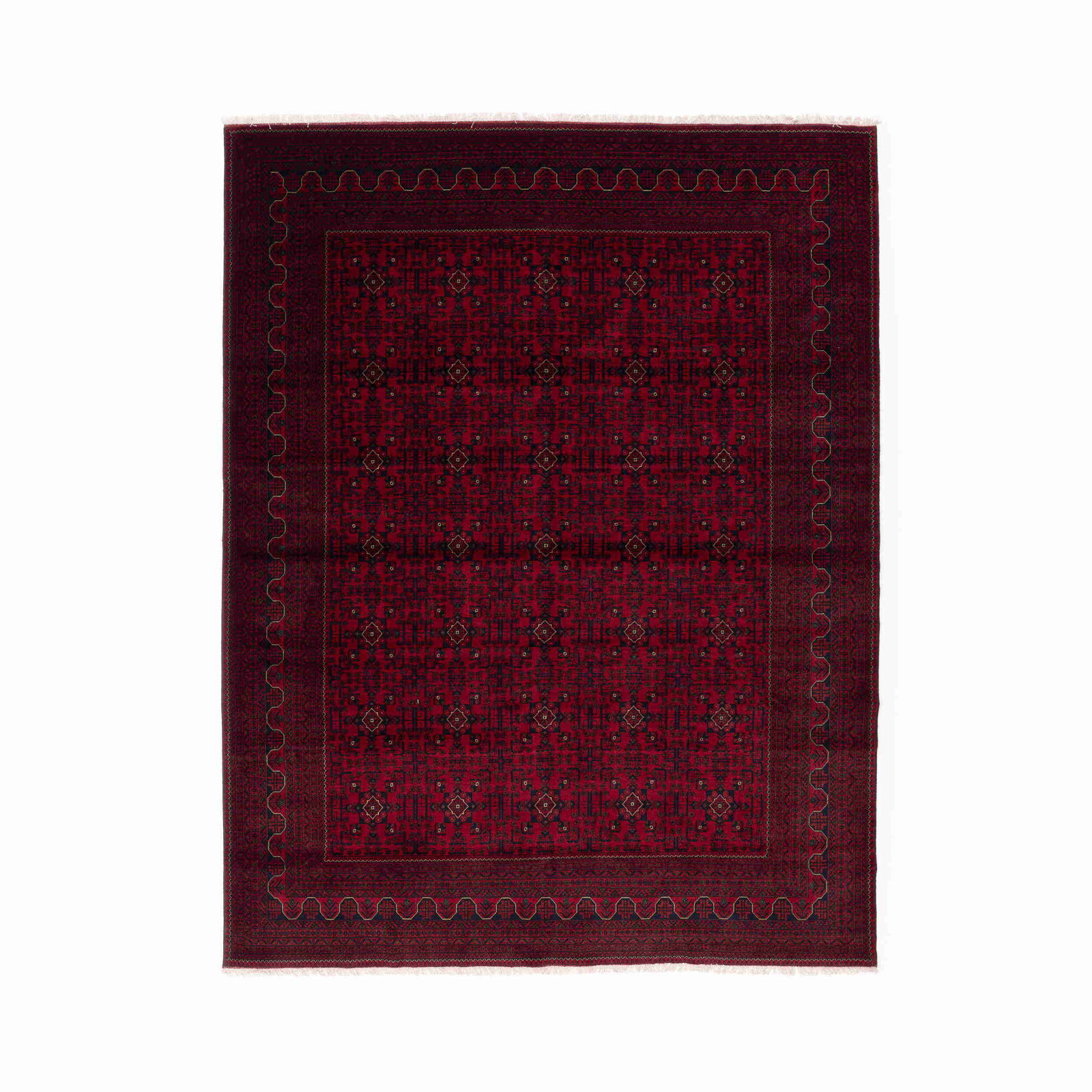 Authentic Handmade Kunduz Wool Carpet 118.9 x 153.1 Inches: Authentic Handmade Kunduz Wool Carpet 118.9 x 153.1 Inches Explore the exquisite craftsmanship of this Authentic Handmade Kunduz Wool On Wool Carpet. Originating from Kunduz, this stunning carpet feat