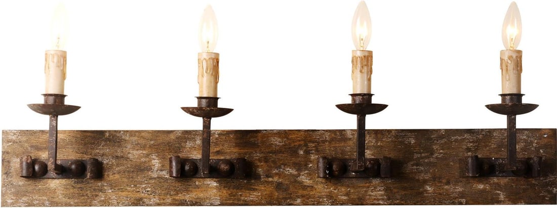 Gothic Revival Terracotta Quad Wall Sconce UL-Listed 4 Bulb (1 of 1)