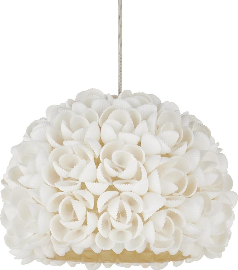 Currey Virtu Adjustable Pendant Light Clamrose Shell 1-Light (1 of 3)