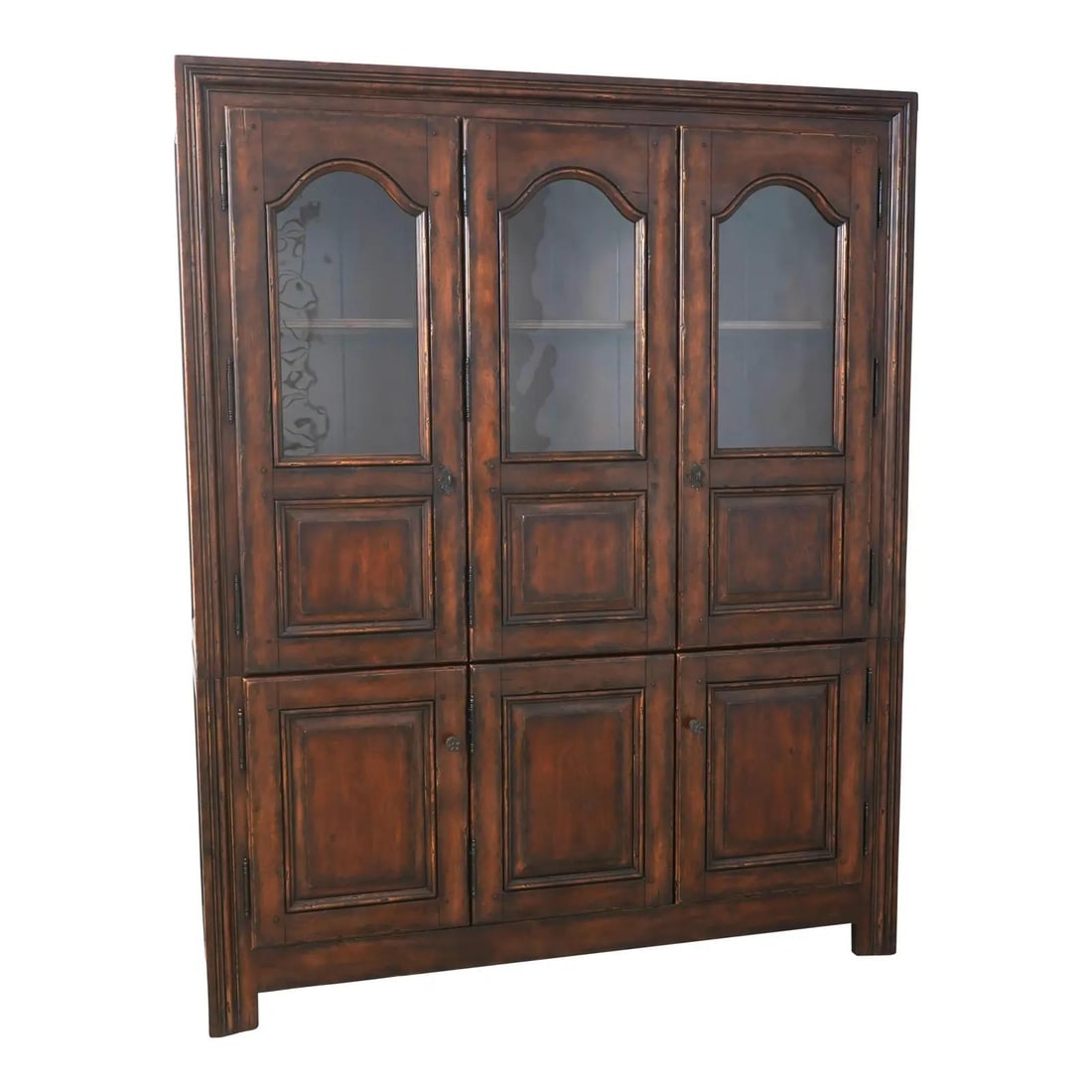 Factory Distressed China Cupboard from Ralph Lauren Collection by Henredon: Factory Distressed China Cupboard from Ralph Lauren Collection by Henredon This china cupboard from the Ralph Lauren Collection by Henredon features a factory-distressed finish that adds character and