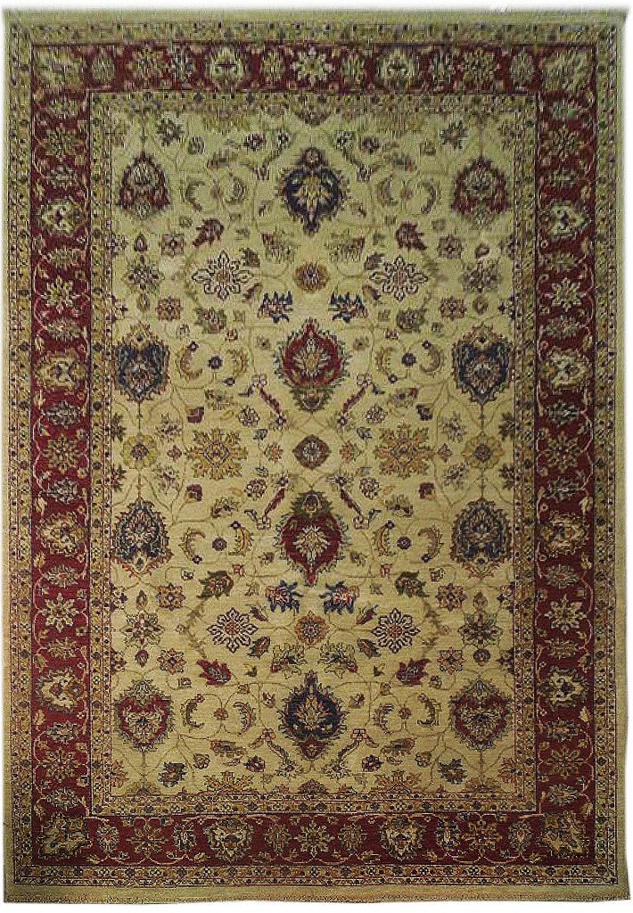 Handmade 6' x 9' 2" Ivory Vegetable Dyed Chobi Rug with Geometric Patterns (1 of 7)