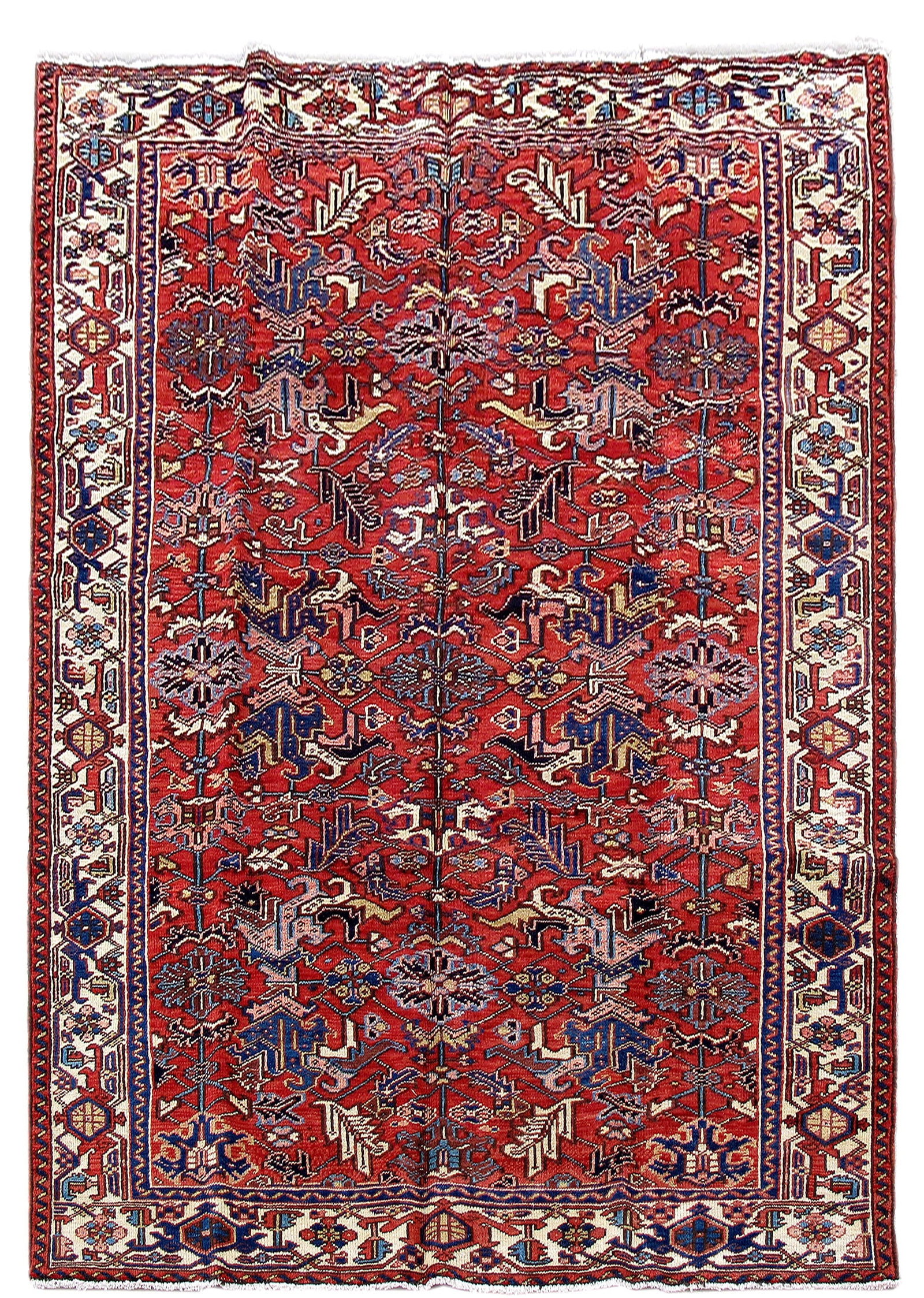 Antique Persian Heriz Rug 7.2 x 10.8 ft All Over Design (1 of 6)