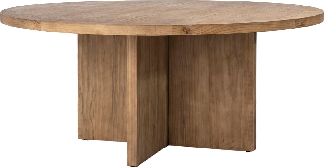 Harley Pedestal Round Dining Table Reclaimed Pine 60 Inch Natural Finish (1 of 2)