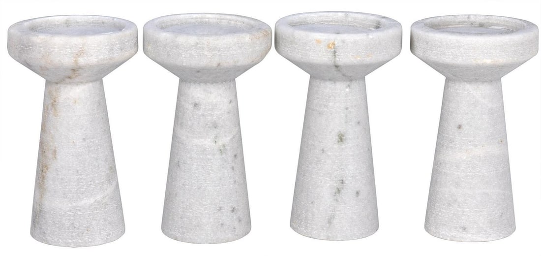 Noir Aleka Bianco Crown Marble Candle Holders Set (1 of 1)
