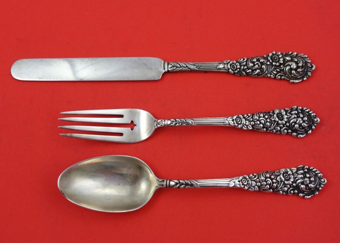 Reed and Barton Trajan Sterling Silver 3pc Junior Set (1 of 3)