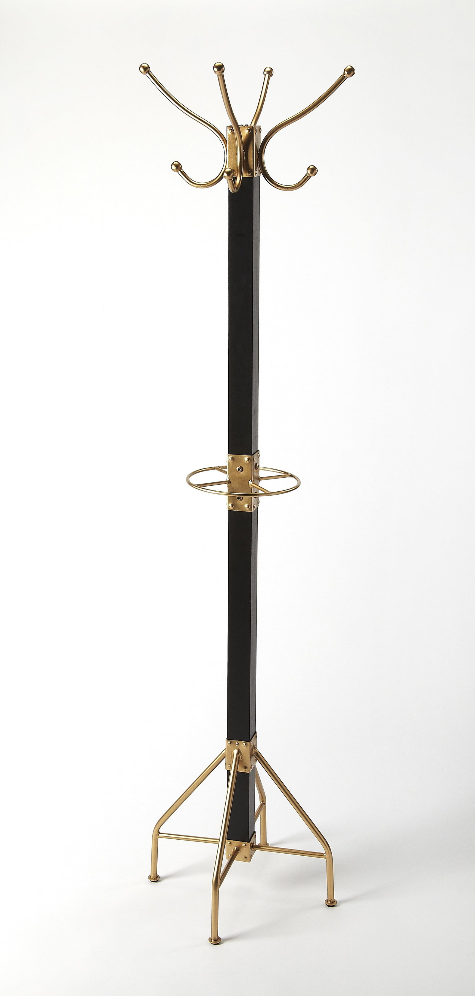 Butler Logan Square Transitional Iron Wood Coat Rack 2-Tier (1 of 6)