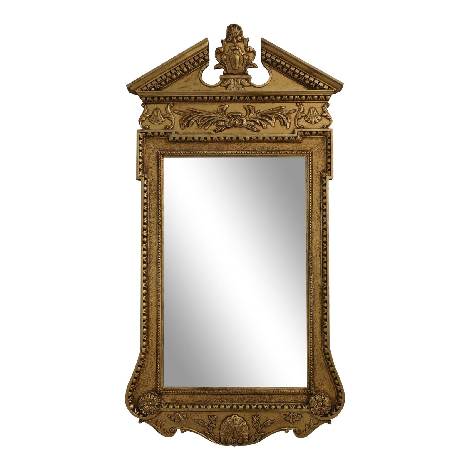 Antique George III Gold Gilt Carved Frame Mirror 1890-1910: Antique George III Gold Gilt Carved Frame Mirror 1890-1910 This exquisite Vintage George III Gold Gilt Carved Framed Mirror is a stunning addition to any decor. Crafted between 1890 and 1910, it featu