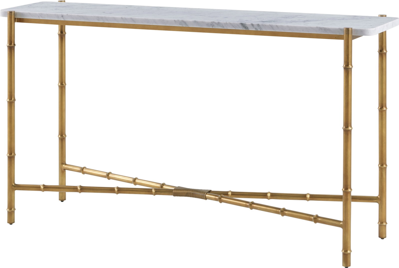 Theodore Alexander Kesden Marble Brass Console Table 31.25H 60W 17.75D (1 of 2)