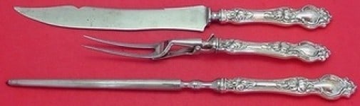 Wallace Violet Sterling Silver 3pc Roast Carving Set Monogrammed (1 of 1)