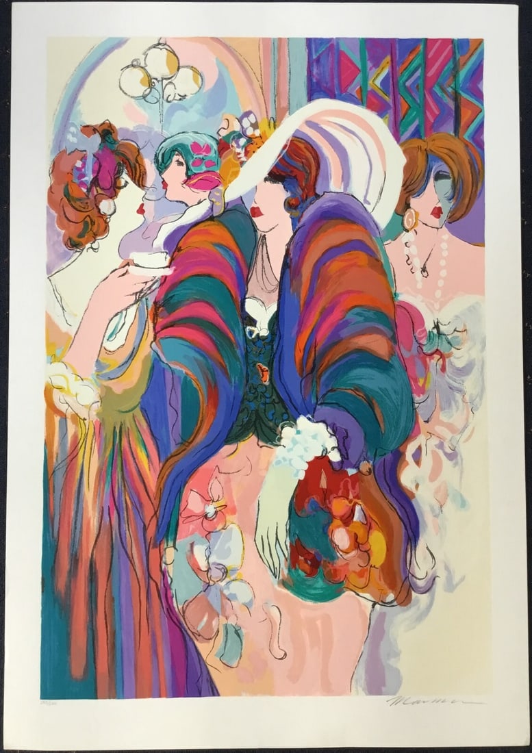 Isaac Maimon Reception Pencil Signed Limited Edition Art Deco Serigraph Print: Isaac Maimon Reception Pencil Signed Limited Edition Art Deco Serigraph Print This stunning serigraph print titled 'Reception' by Isaac Maimon captures the essence of Art Deco style. Created in 1991, 