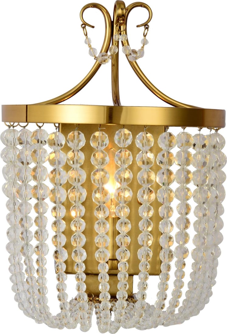 Victorian Style Darcia Brass Sconce with Crystals UL-Listed (1 of 1)