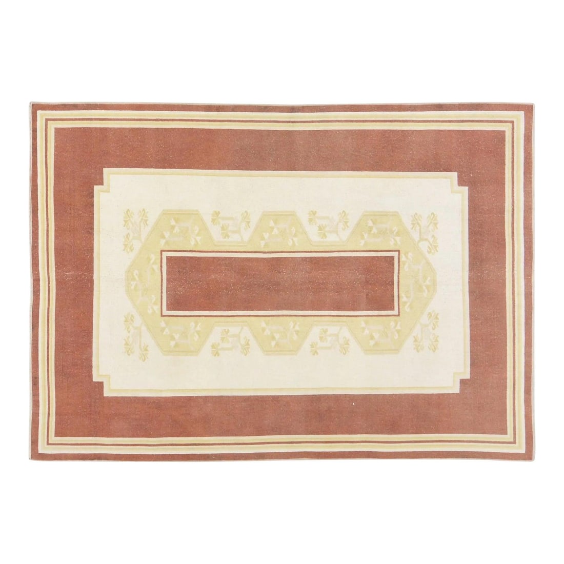Turkish Oushak Wool Rug Hand Knotted Vintage 5'2" x 7'3" (1 of 6)