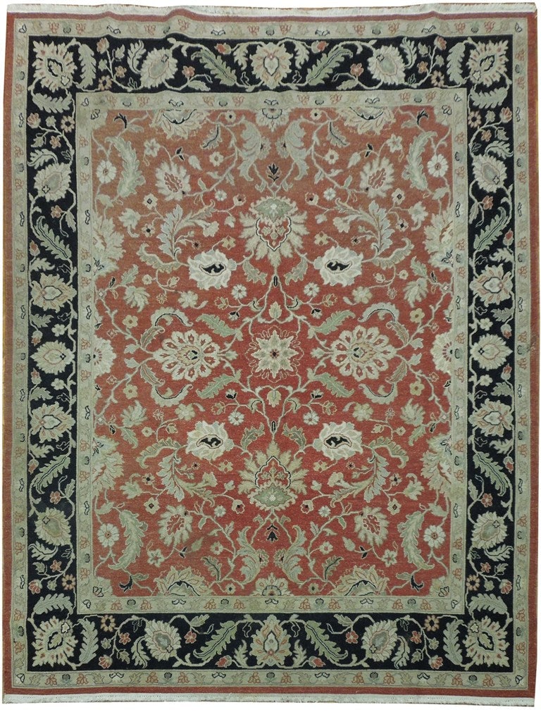 8 x 10 Handmade Sumak Rug in Rust with Geometric Patterns (1 of 6)
