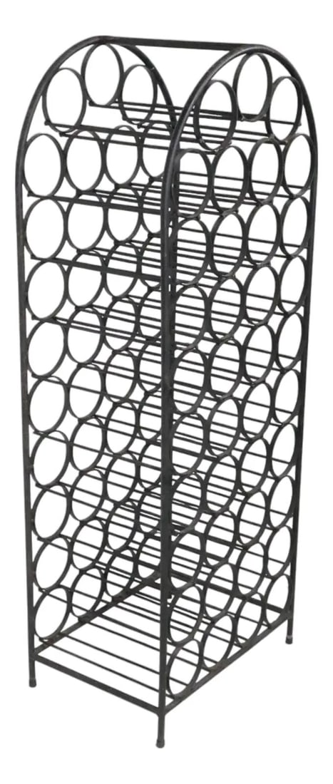 Arthur Umanoff Style Black Iron Wine Holder Rack (1 of 9)