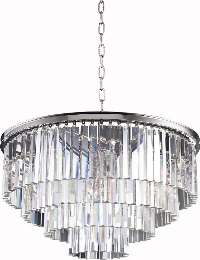 Elegant Sydney Pendant Lamp Royal-Cut Crystal Golden Teak Finish UL-Listed (1 of 1)