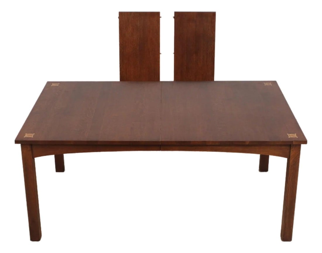 Harvey Ellis Stickley wood dining table with 2 leaves (1 of 10)