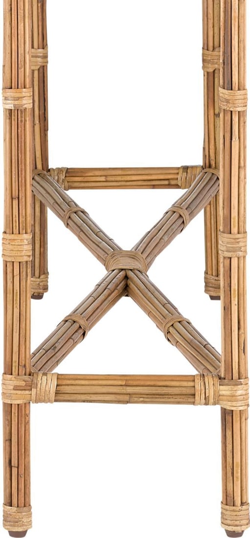 Currey Silang Console Table Natural Rattan Wrought Iron 29.75H 48.25W 12.25D: Currey Silang Console Table Natural Rattan Wrought Iron 29.75H 48.25W 12.25D Introduce a touch of elegance to your space with this stunning console table from the Silang Collection. This exquisite