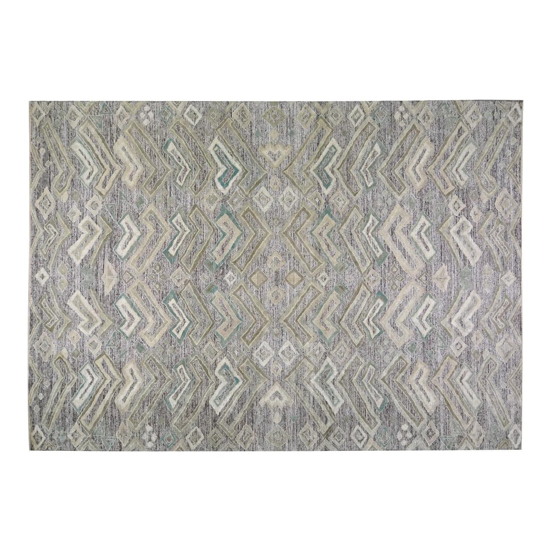 10x14 Wool Area Rug Hand Knotted Moroccan Sheba Design (1 of 6)