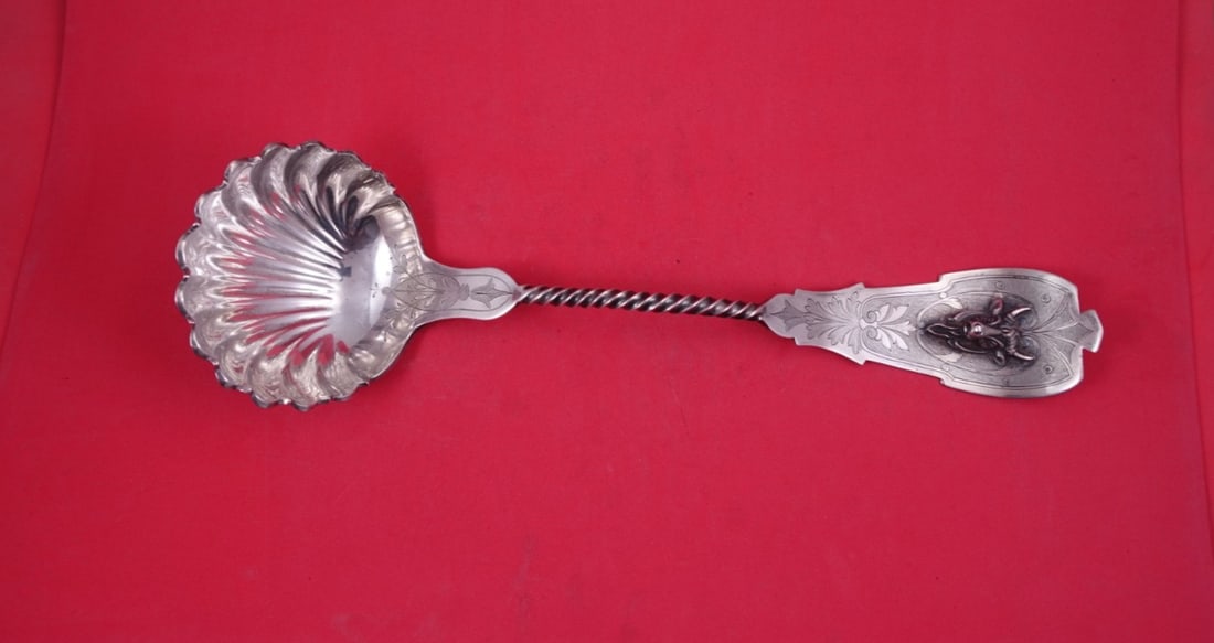 Sterling Silver Soup Ladle Art Silver Bulls Head 12 3 4 Inch (1 of 2)