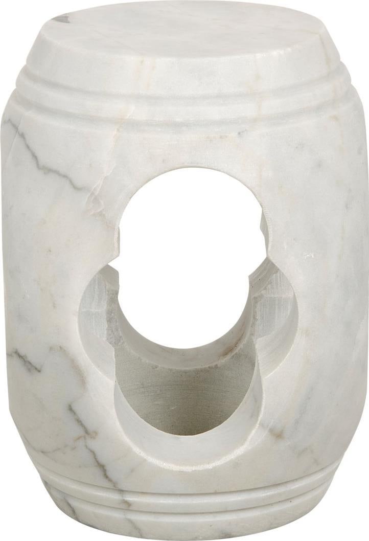 Noir Legend Bianco Marble Side Table 16.5 Neo-Classical (1 of 1)