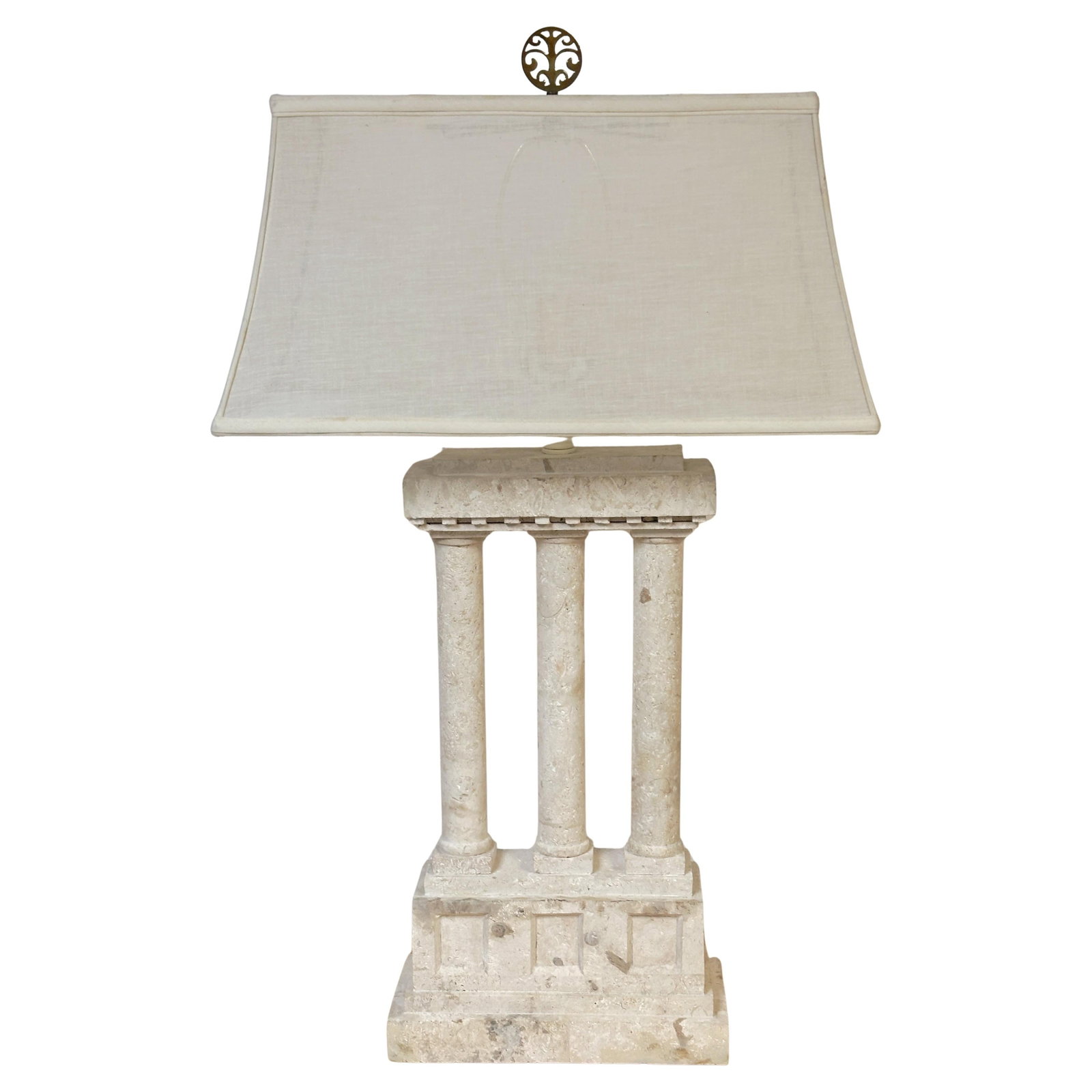 1980s Italian Coral Coquina Stone Architectural Style Lamp (1 of 8)