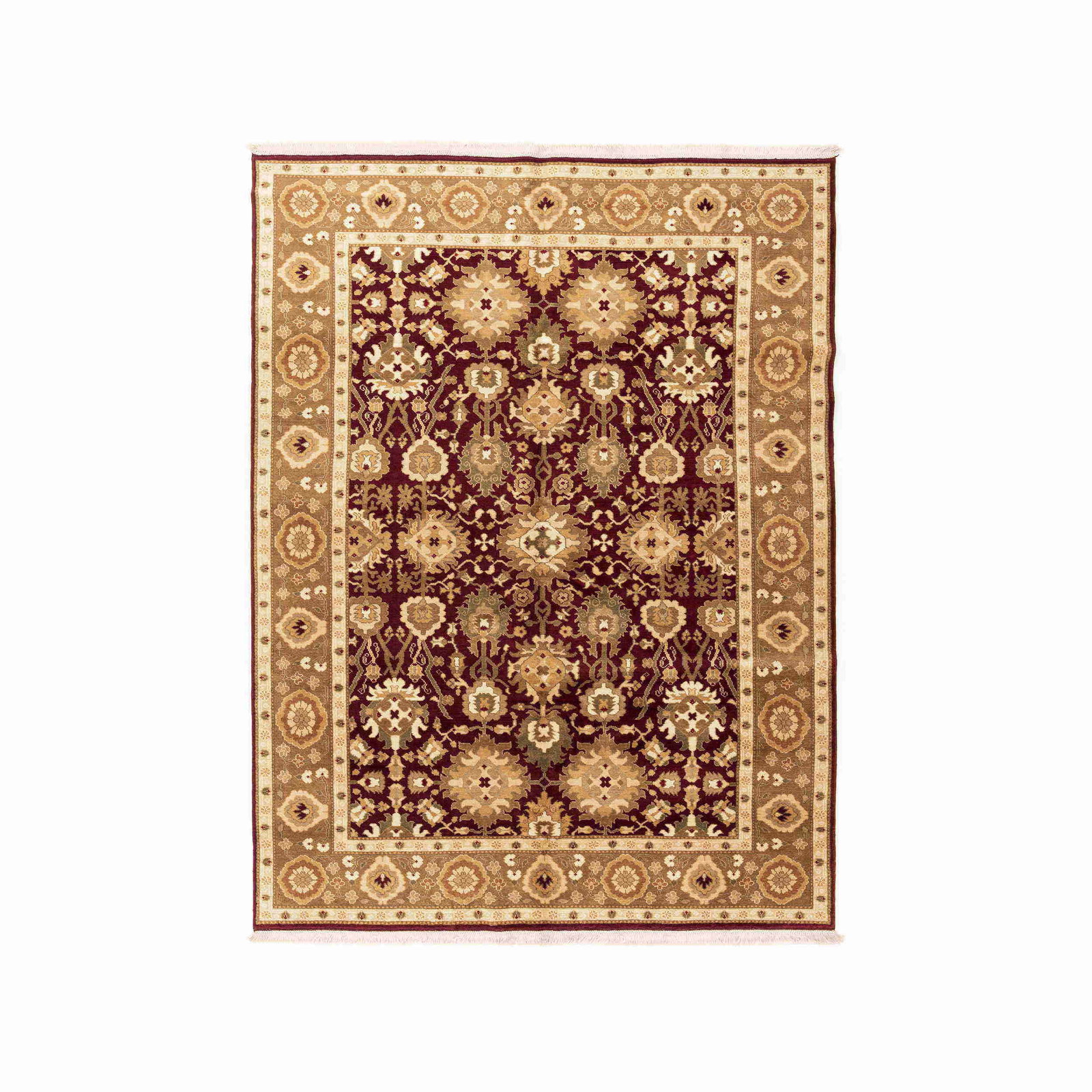Authentic Handmade Usak Wool Carpet 80.3 x 105.9 Inches (1 of 8)