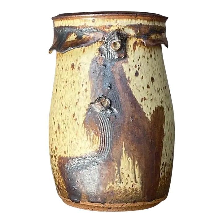 Handcrafted Studio Pottery Vase with Bohemian Brushstroke Design (1 of 8)