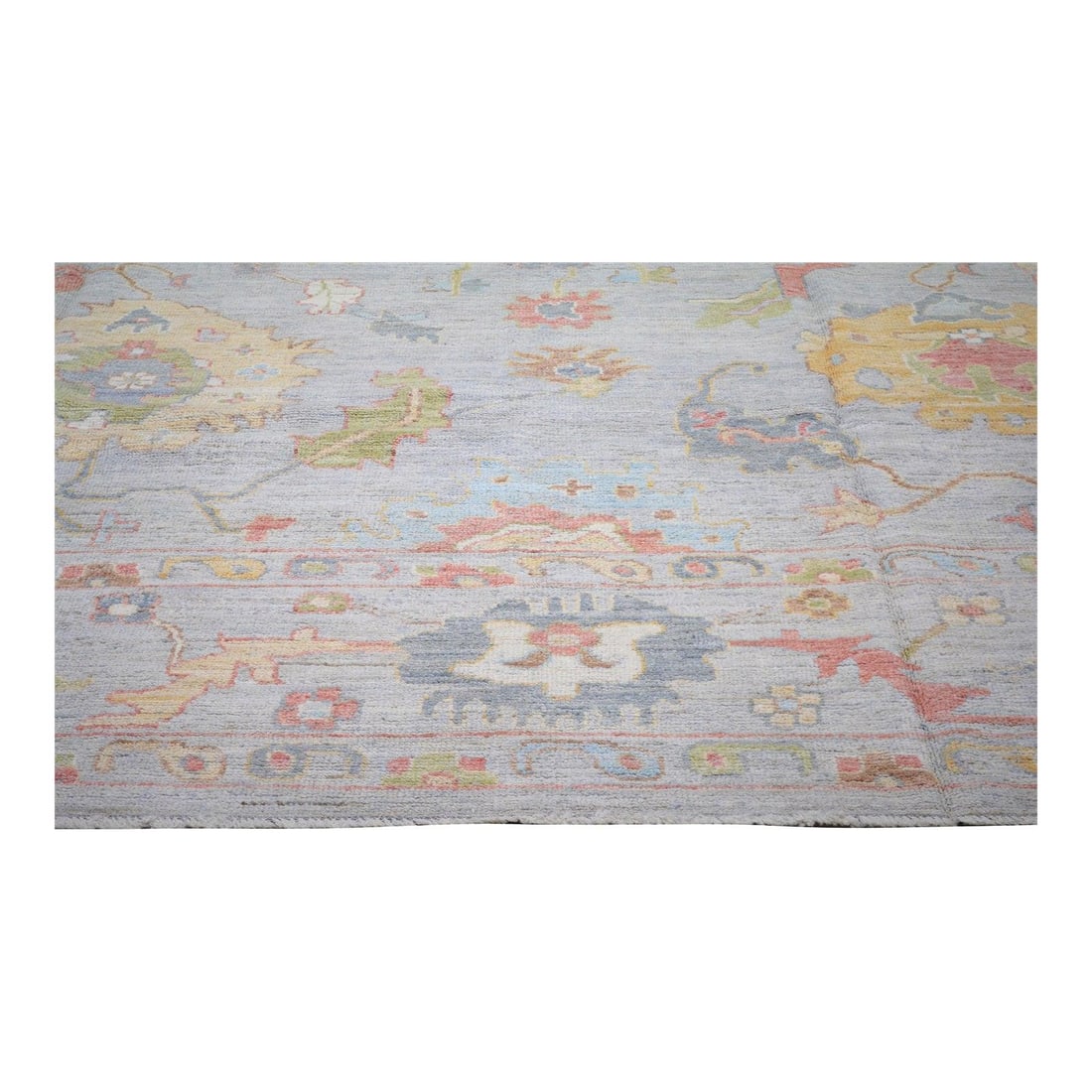 10x14 Gray Wool Moroccan Oushak Rug: 10x14 Gray Wool Moroccan Oushak Rug This Moroccan Oushak rug is professionally hand-knotted from wool using traditional techniques, combining classic craftsmanship with a modern design sensibility. It