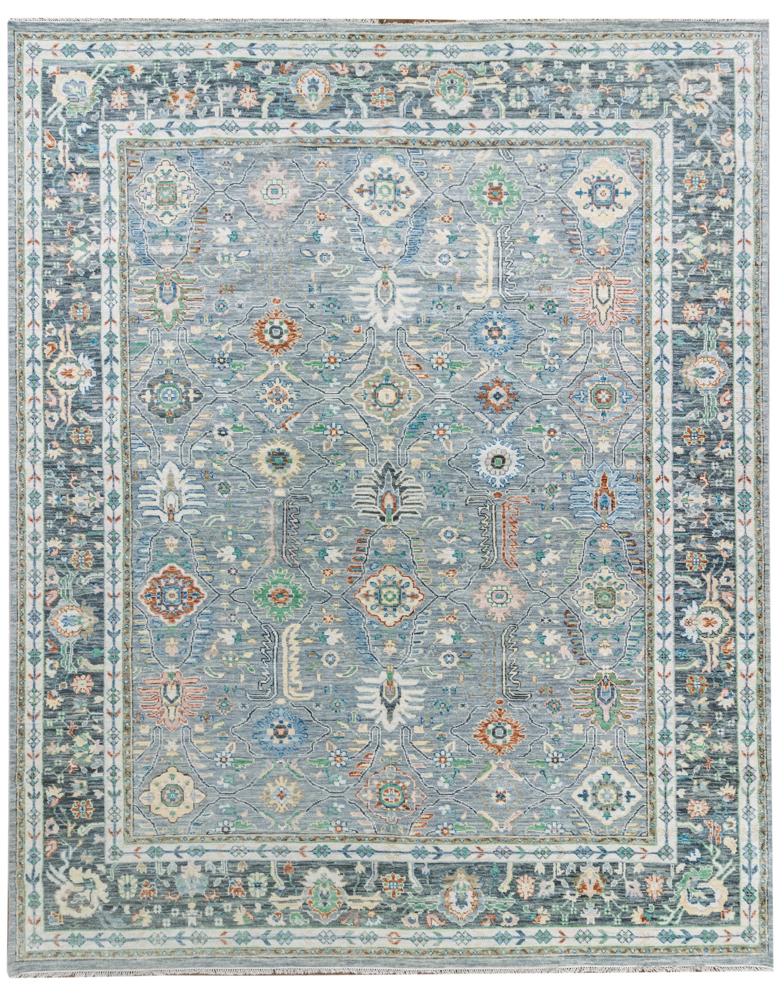 Designer Brand Gray Oushak Handmade Area Rug 12.2 x 15.1 Feet: Designer Brand Gray Oushak Handmade Area Rug 12.2 x 15.1 Feet Free continental US Shipping Transform your living space with this stunning 12.2' x 15.1' Designer Brand Oushak Handmade Rug. This exquisi