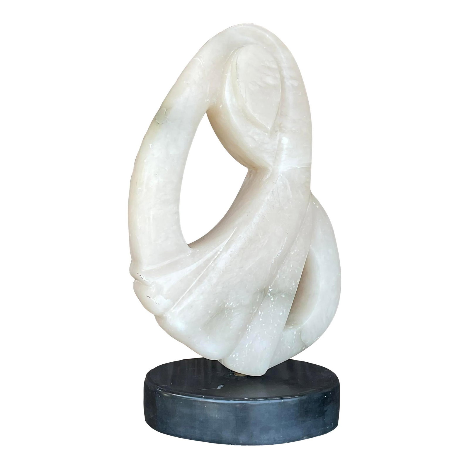 Vintage Boho Abstract Stone Sculpture 12 Inch White Art: Vintage Boho Abstract Stone Sculpture 12 Inch White Art Enhance your living space with this Vintage Boho Carved Stone Abstract Sculpture. This piece features a unique and artistic abstract design,