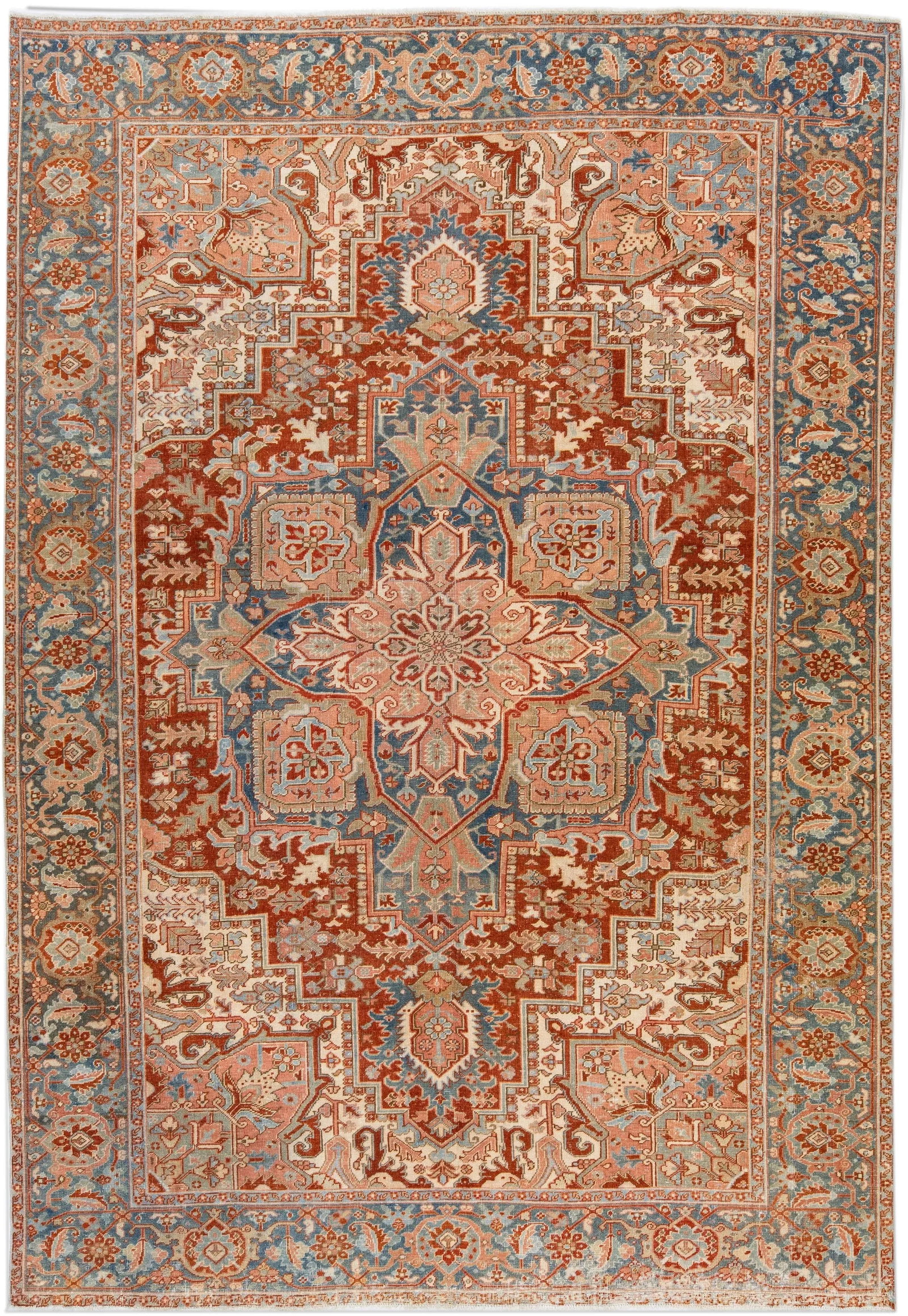 Antique Persian Heriz Handmade Wool Rug 8'3 x 12' - 7