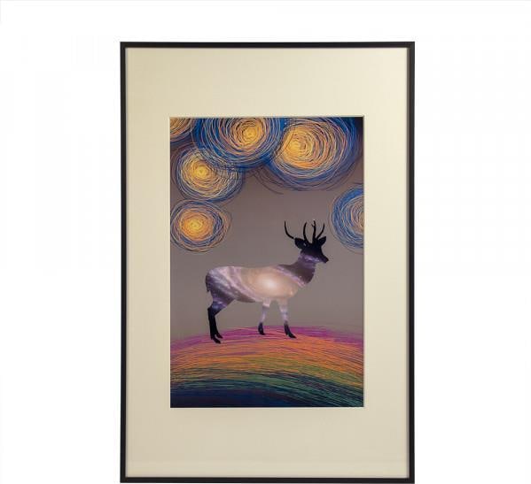Zentique Traditional Deer Wall Art 35.50H 23.75W Linen Finish: Zentique Traditional Deer Wall Art 35.50H 23.75W Linen Finish Enhance your living space with this exquisite Traditional Deer Art Wall Piece by Zentique. This elegant wall art showcases a stunning depi