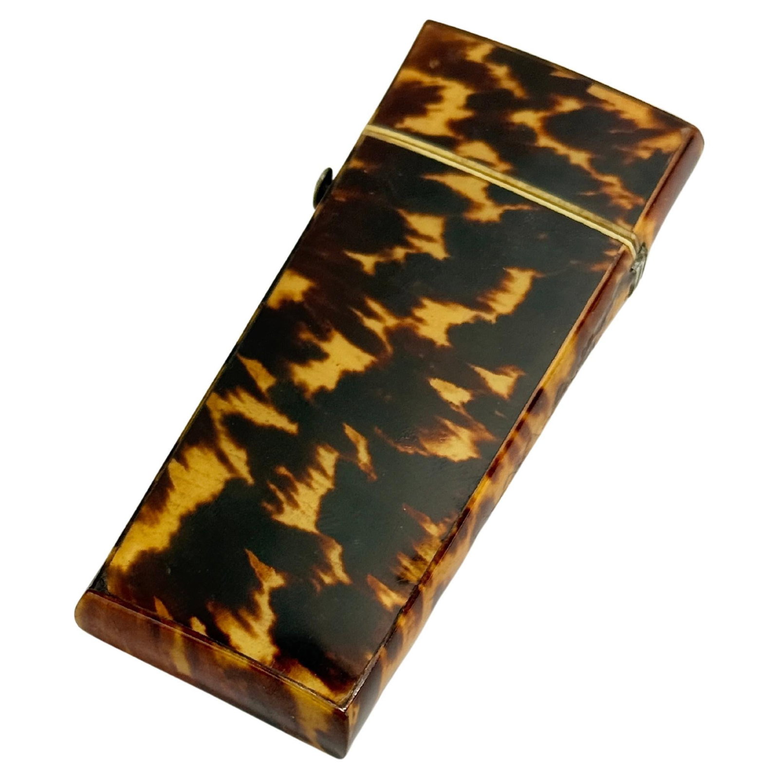 Mid-19th Century Faux Tortoiseshell Etui for Wax Sealing Sticks England: Mid-19th Century Faux Tortoiseshell Etui for Wax Sealing Sticks England Discover a refined mid-19th century personal writing accessory with this faux tortoiseshell veneered etui, crafted in England ar