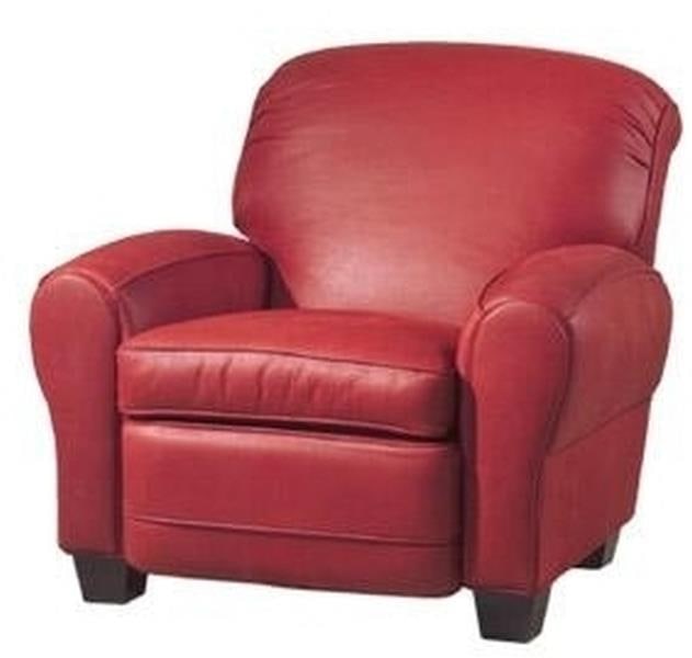 Brick Red Leather Recliner Hand-Crafted American Classical Style (1 of 1)