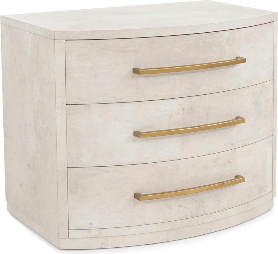 Transitional Curved Nightstand by John-Richard Traviso Collection: Transitional Curved Nightstand by John-Richard Traviso Collection Introducing the Elegant Curved Nightstand by John-Richard, a stunning addition to any bedroom. This beautifully crafted nightstand fea